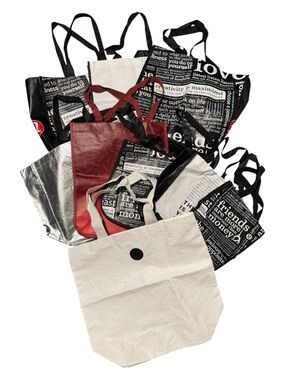 Lululemon Reusable Shopping Bag Lot 9 Bags Mixed Sizes Tote Bundle